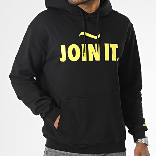 Sweat Capuche Join It Noir Jaune