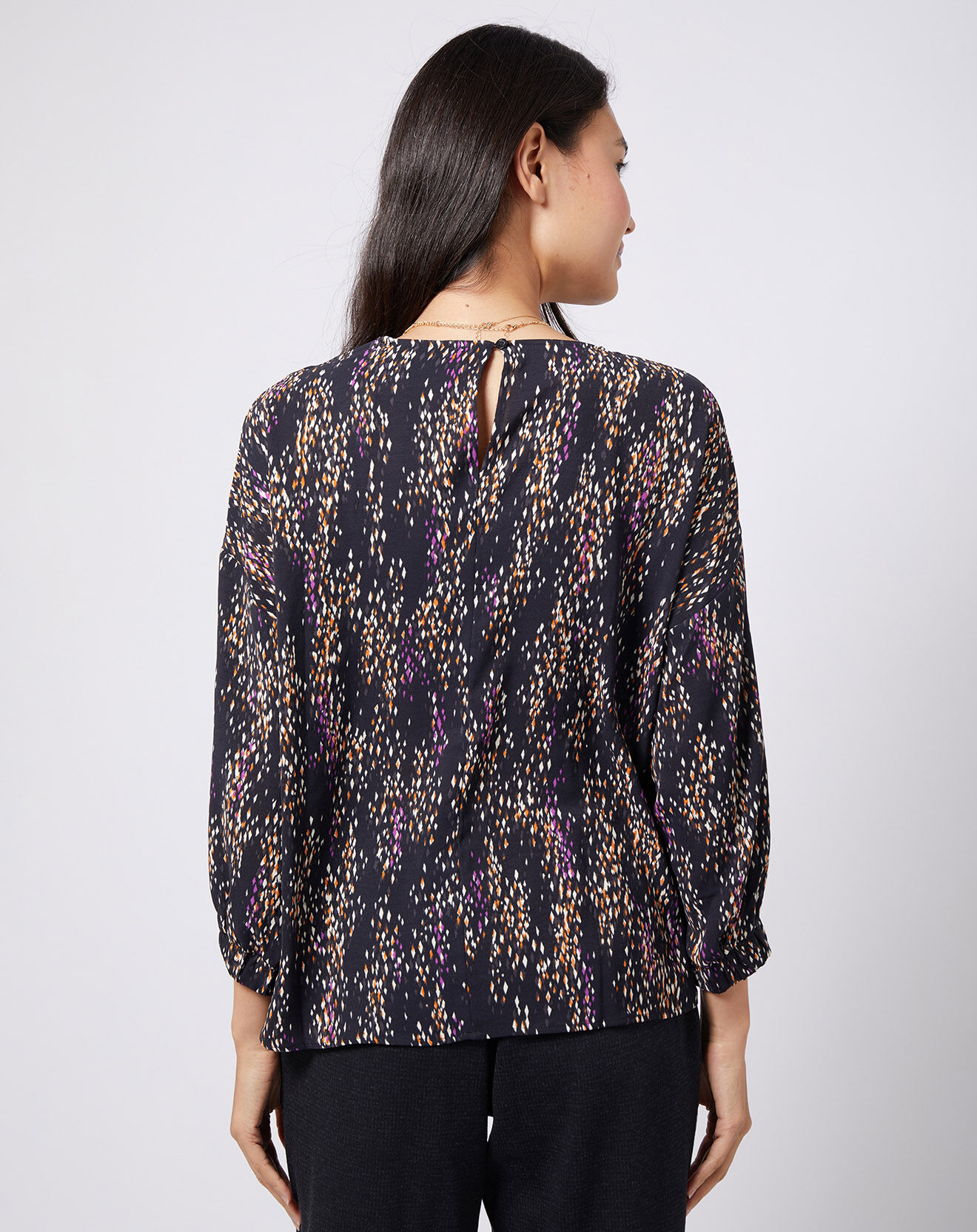 Esprit Blouse fluide à motif et découpe multicolore