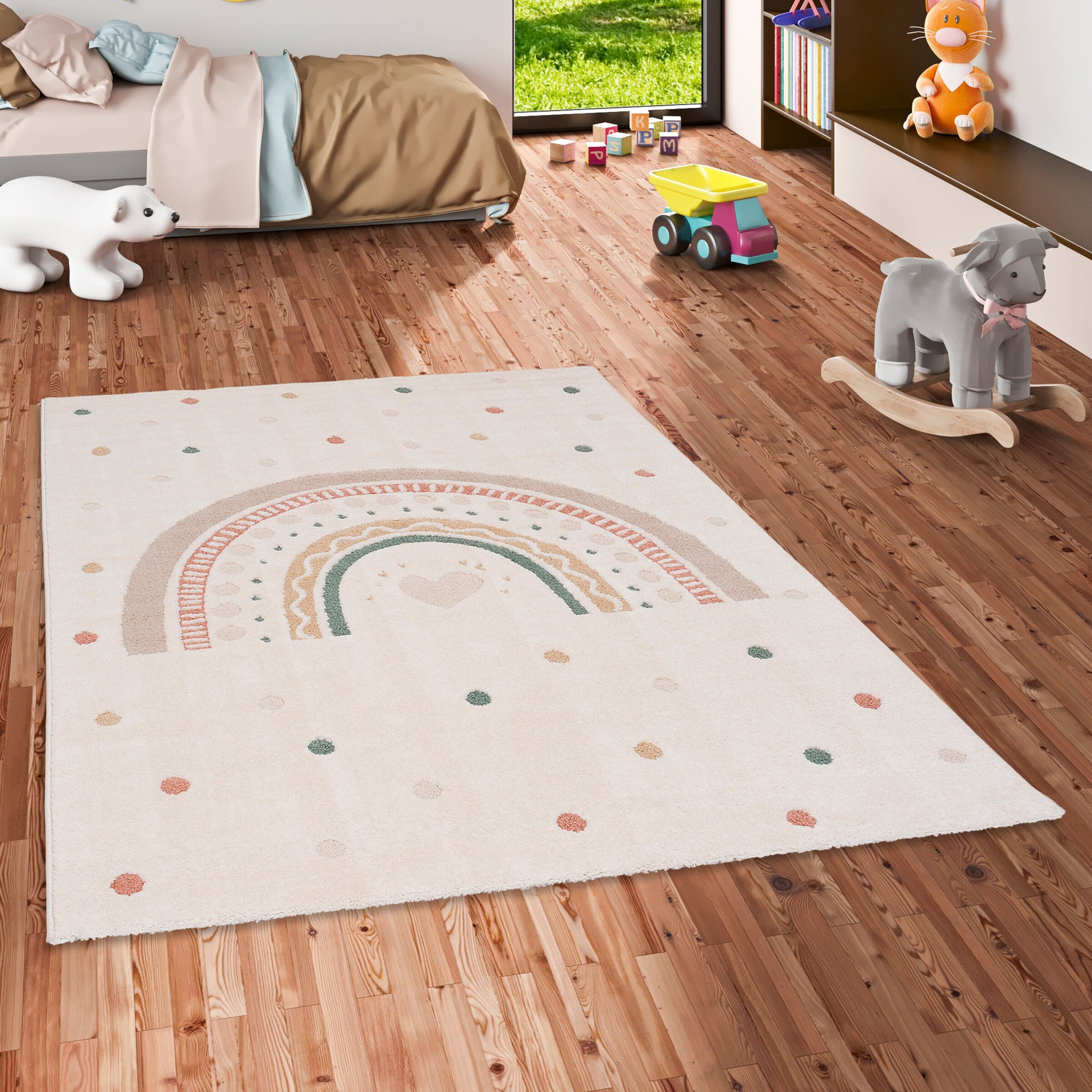Pergamon Kinder Teppich Happy Kids Wollweiss - 120x170 cm
