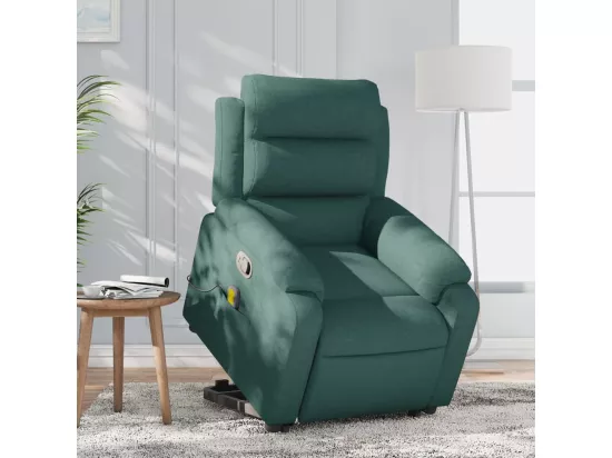 Fauteuil inclinable massant Vert foncé Tissu