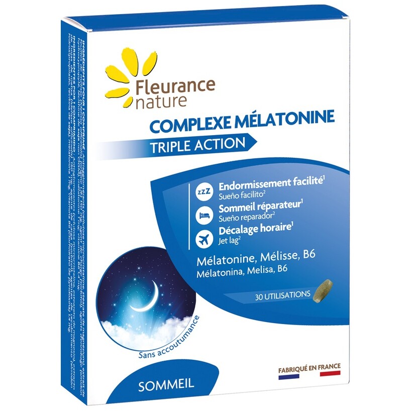 Complexes mélatonine - Réduction du temps d'endormissement - 2 mois