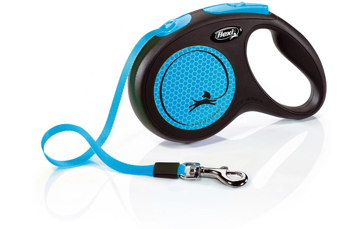 Hundeleine New Neon Blau M, 5 mRoll-Hundeleine mit reflektierenden Elementen