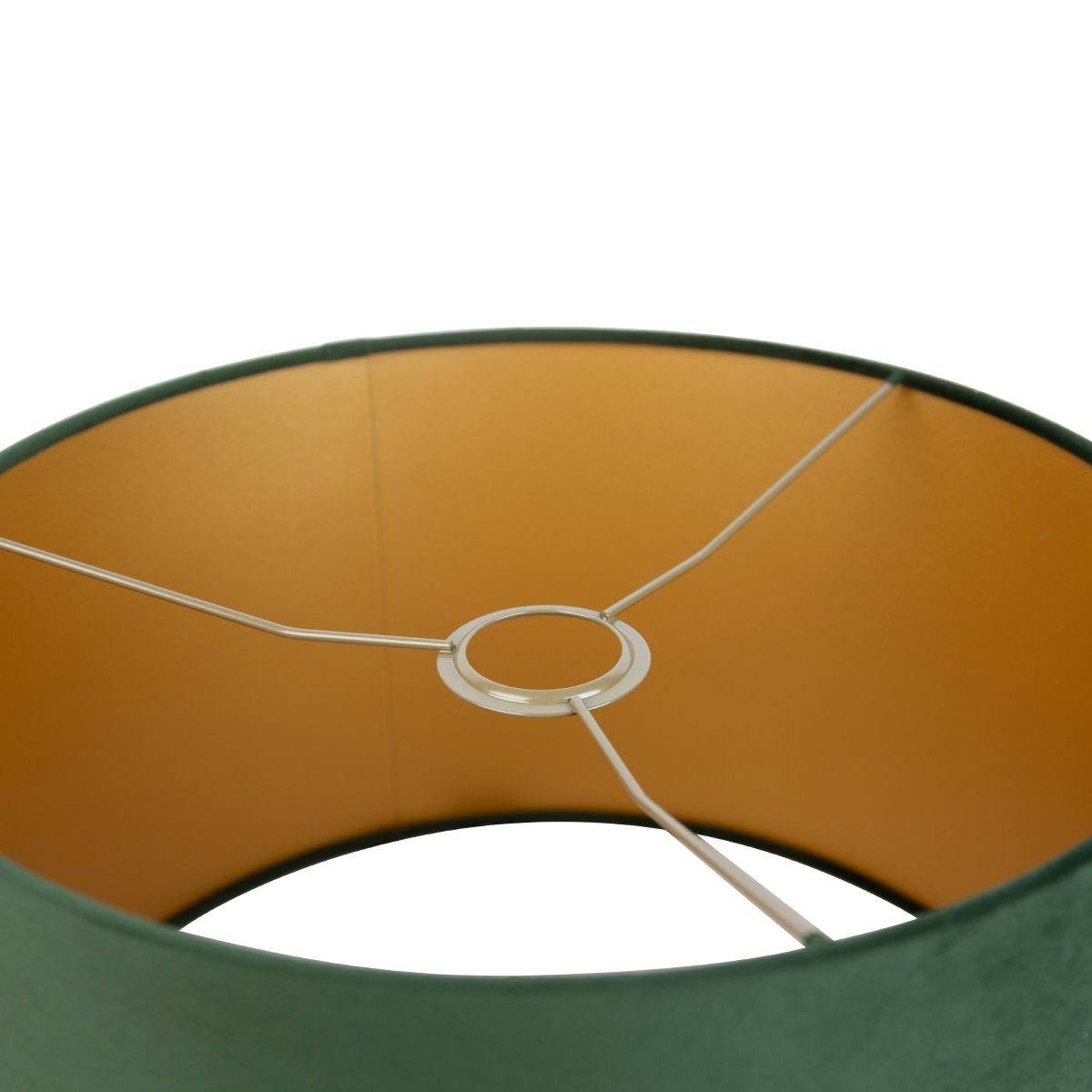 Velours lampenkap groen 35/35/20 met gouden binnenkant