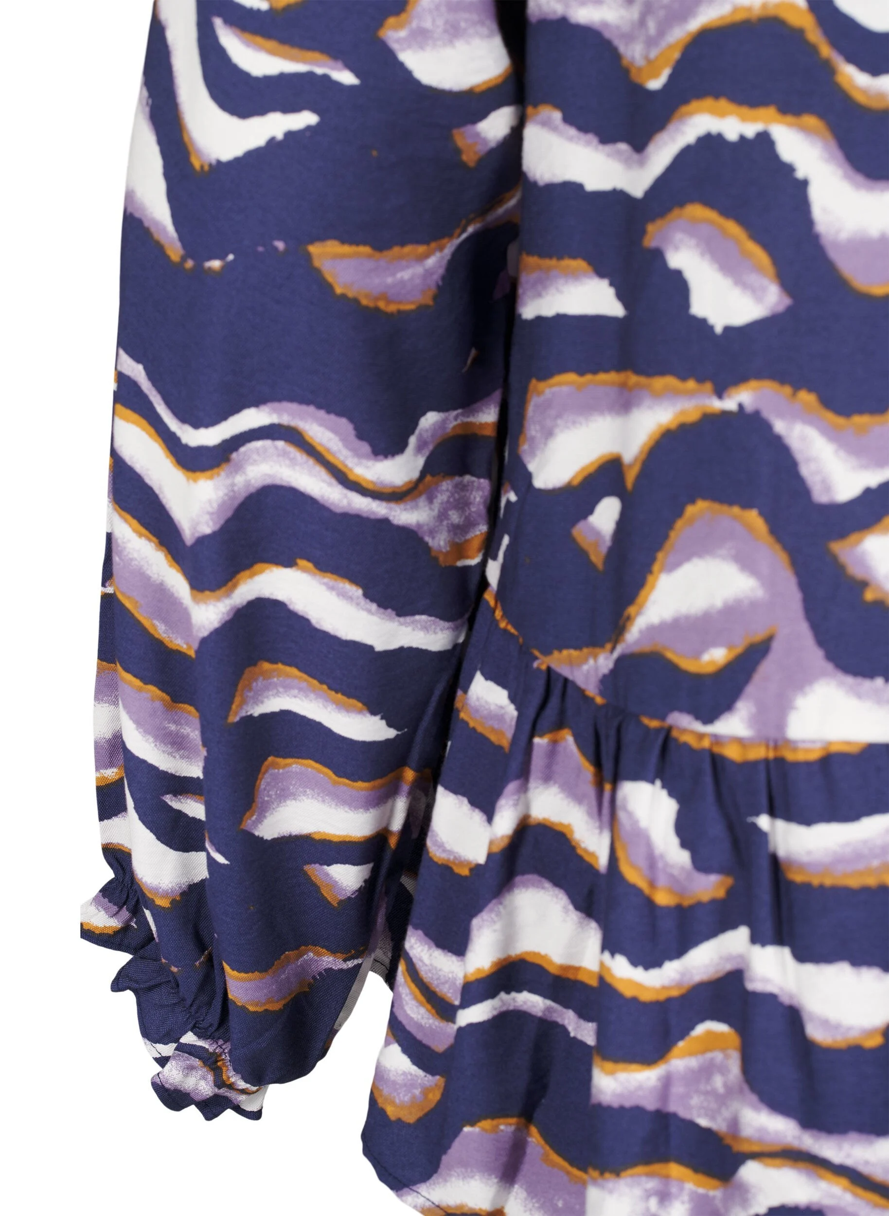 Bluse med print og a-snit