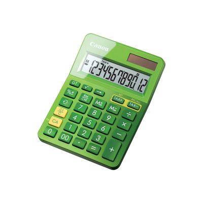 Calculatrice de bureau Canon LS- 123K - 12 chiffres - alimentation batterie et solaire - vert
