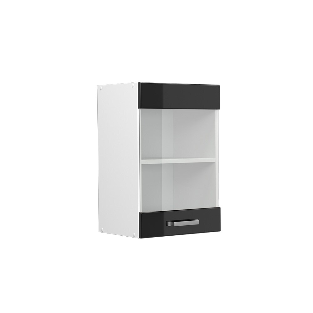 Vicco Glashängeschrank Küchenschrank R-Line Solid Weiß Schwarz 40 cm modern