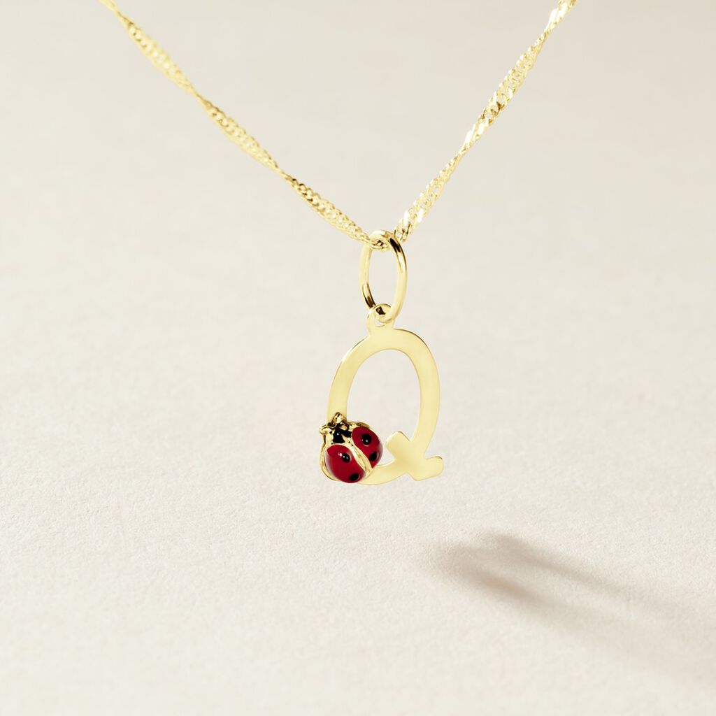 Pendentif Helidie Coccinelle Lettre Or Jaune