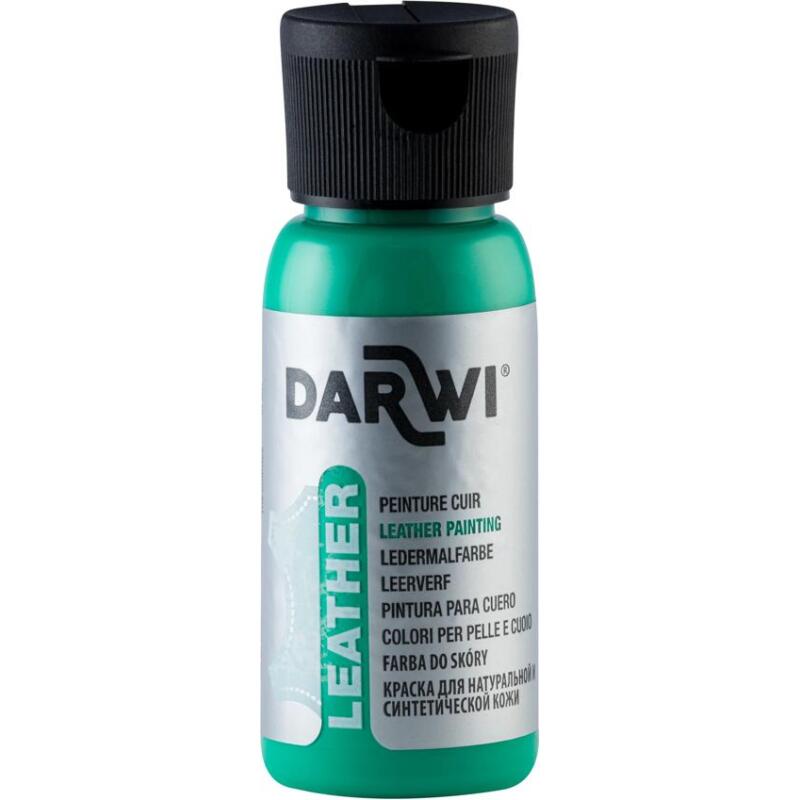 DARWI Flacon de 50 ml de Peinture sur Cuir - Vert sapin