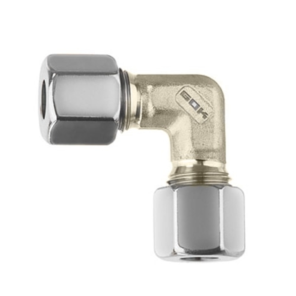 Raccord gaz coudé bicone 10mm