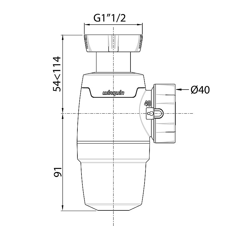 Siphon Neo pour vasque ø40 mm Wirquin