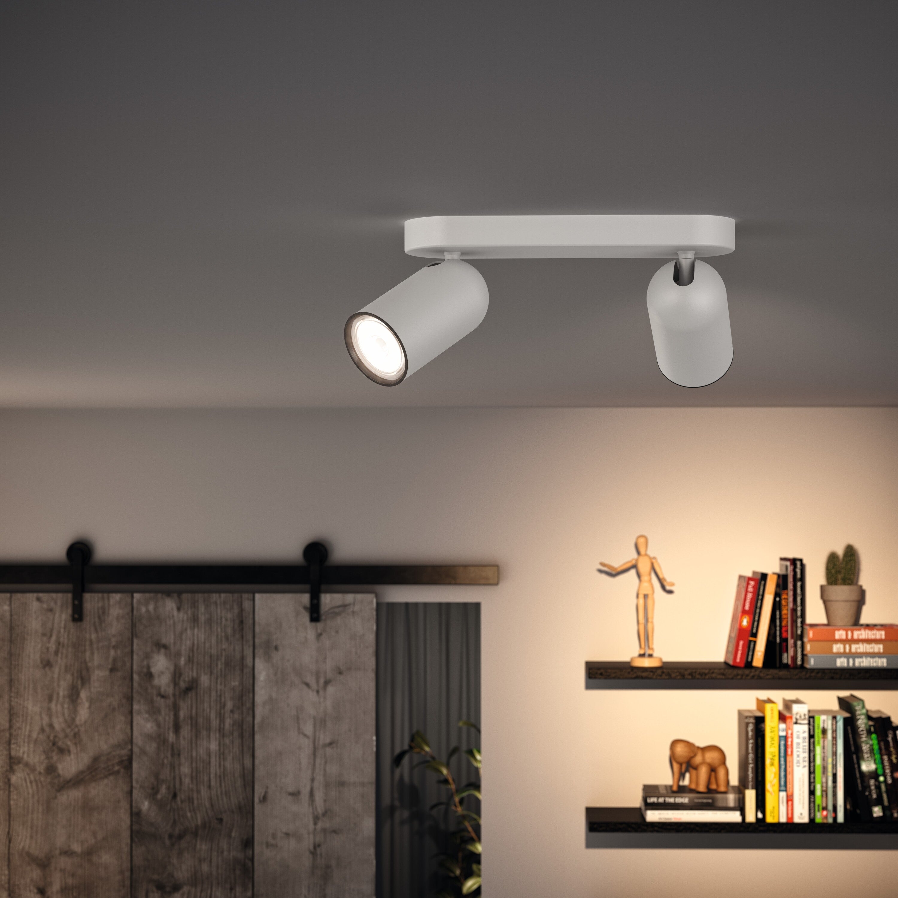 Philips Pongee Opbouwspot - Incl. Philips LED Lamp - 2 Spots