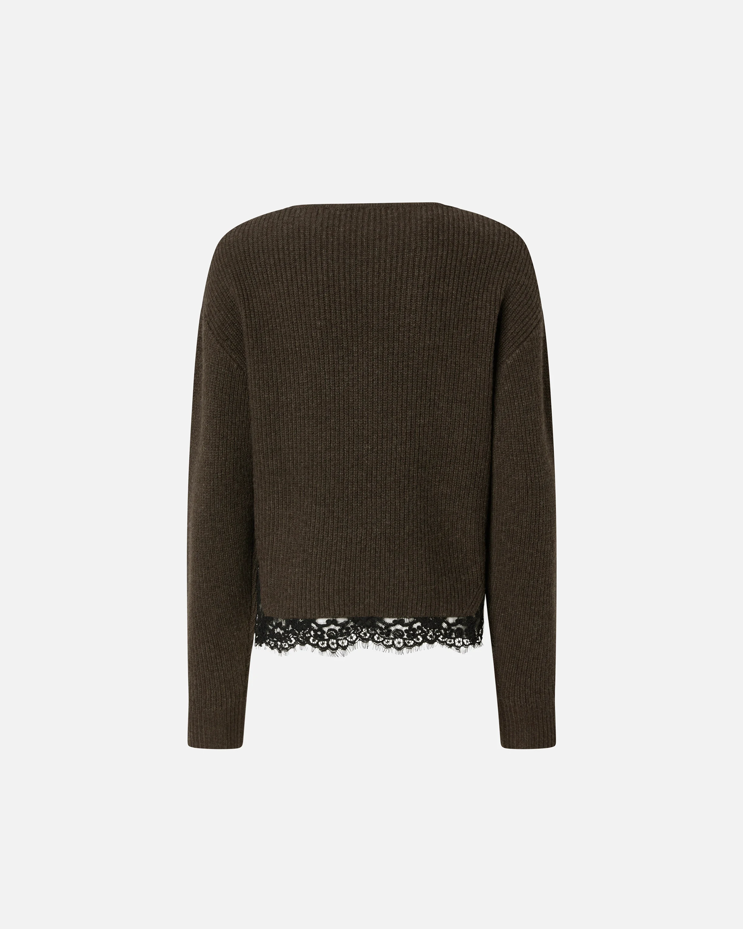 Pull en côtes avec base | Marron