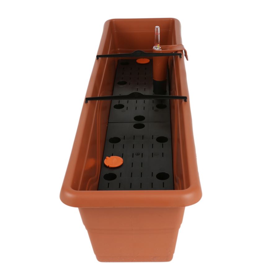 Blumenkasten Extra Line mit Bewässerungssystem 79x16,5x20,5cm Terrakotta