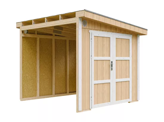 Abri de Jardin Qualité Premium 5,9 m² - H231x248x294 cm - Sans plancher e paroi latérale - Timbela M938B-HARVEST HONEY
