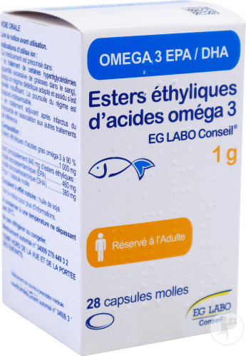 Eurogenerics EG 1g Esters Ethyliques D'Acides Omega 3 À 90% Capsules Molles 28