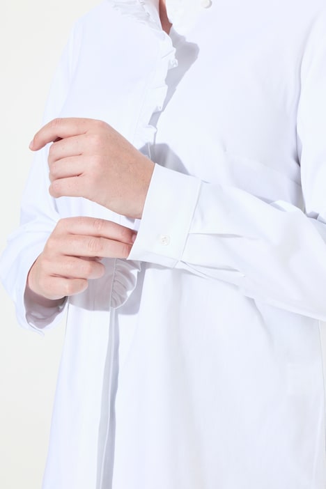 Bluse, Rüschen, Stehkragen, Langarm