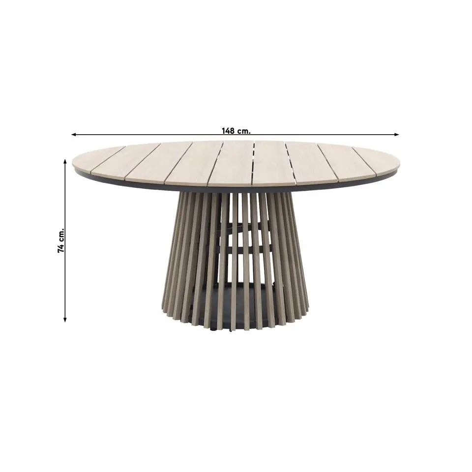 GI Linares/Trinxa Ø148 cm. (7-delig) - ronde tuinset