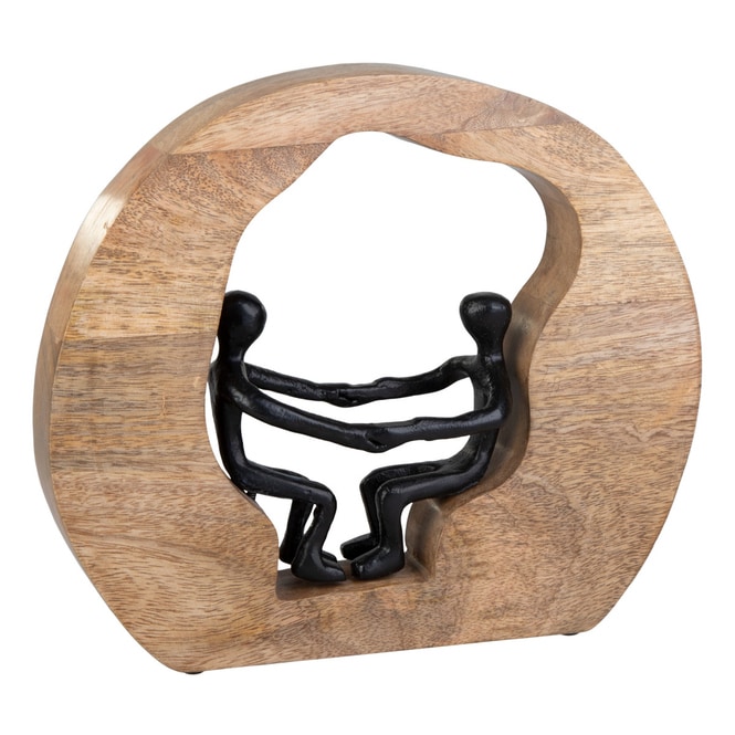 Paar in Baumring sitzend - ca. 26 x 5 x 25 cm