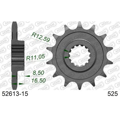 Kit chaine AFAM 525 Type Acier origine