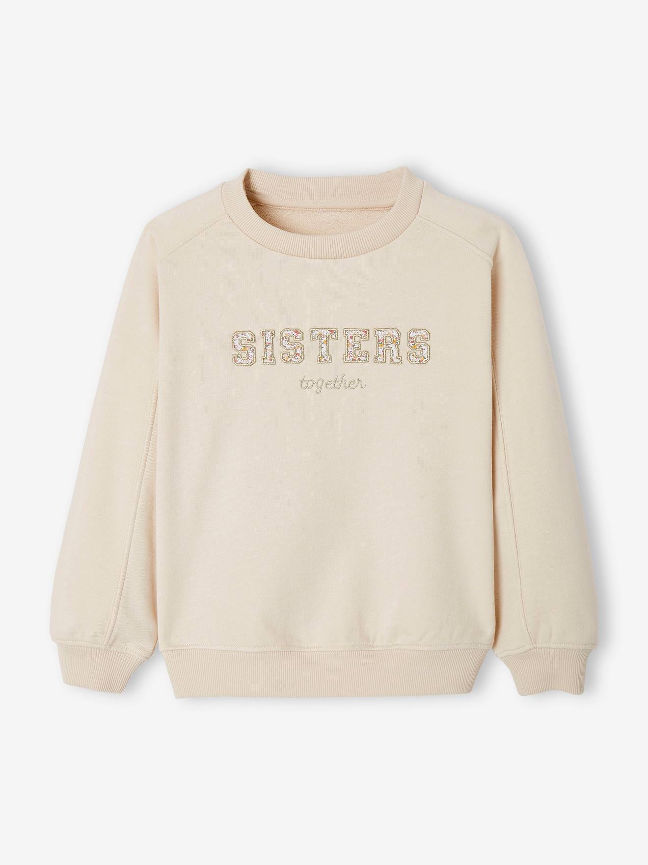 Moletom coral com estampa de letras em estilo fantasia para meninas