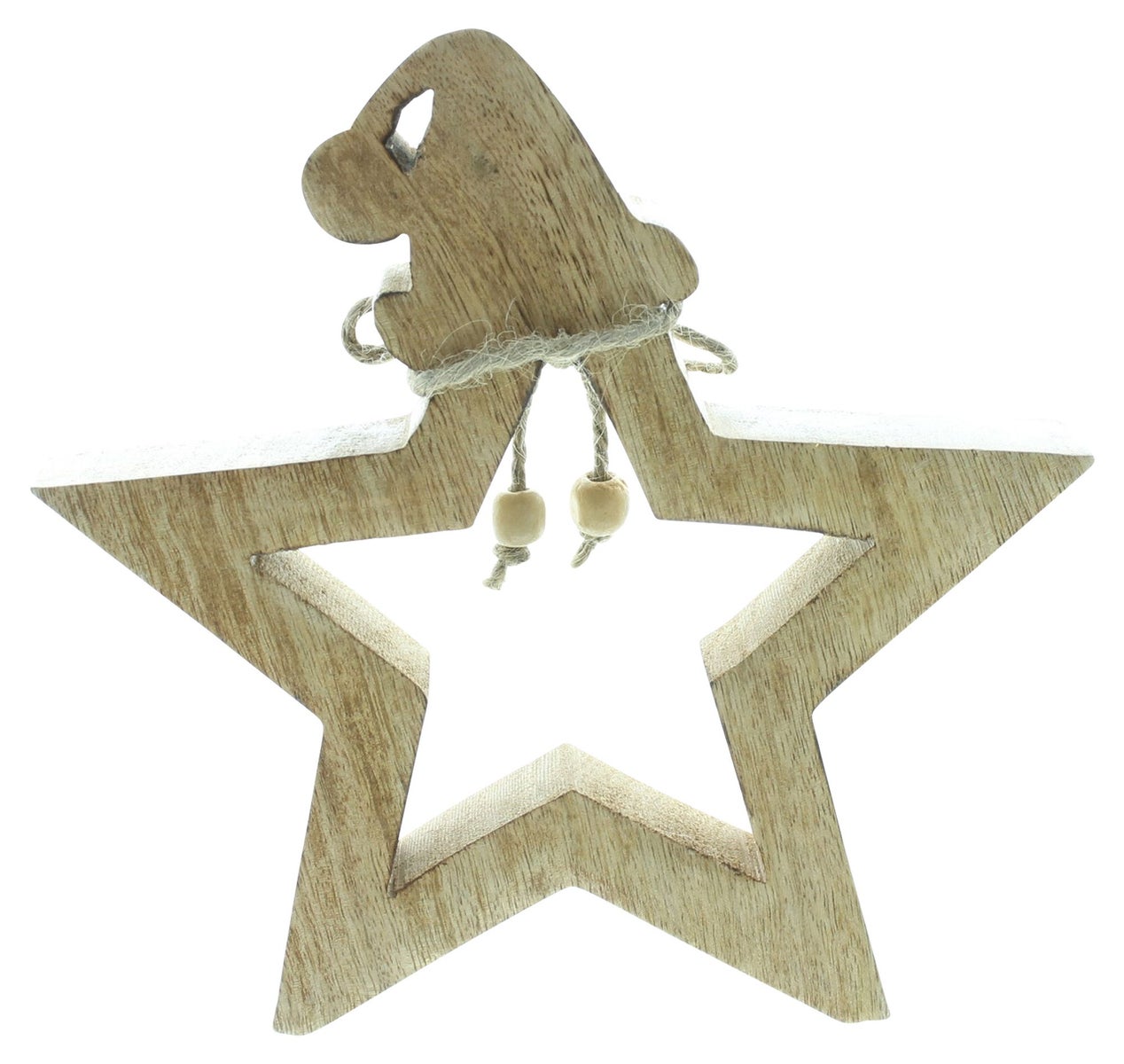 FRANK FLECHTWAREN | Stervormige punthoed, 19,5 x 3 x 19 cm, MANGOHOUT, JUTE