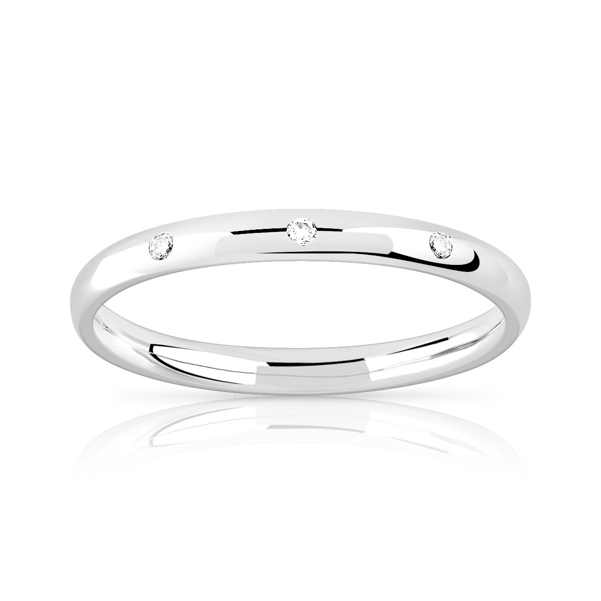 Alliance argent 925 diamants 2,20 mm