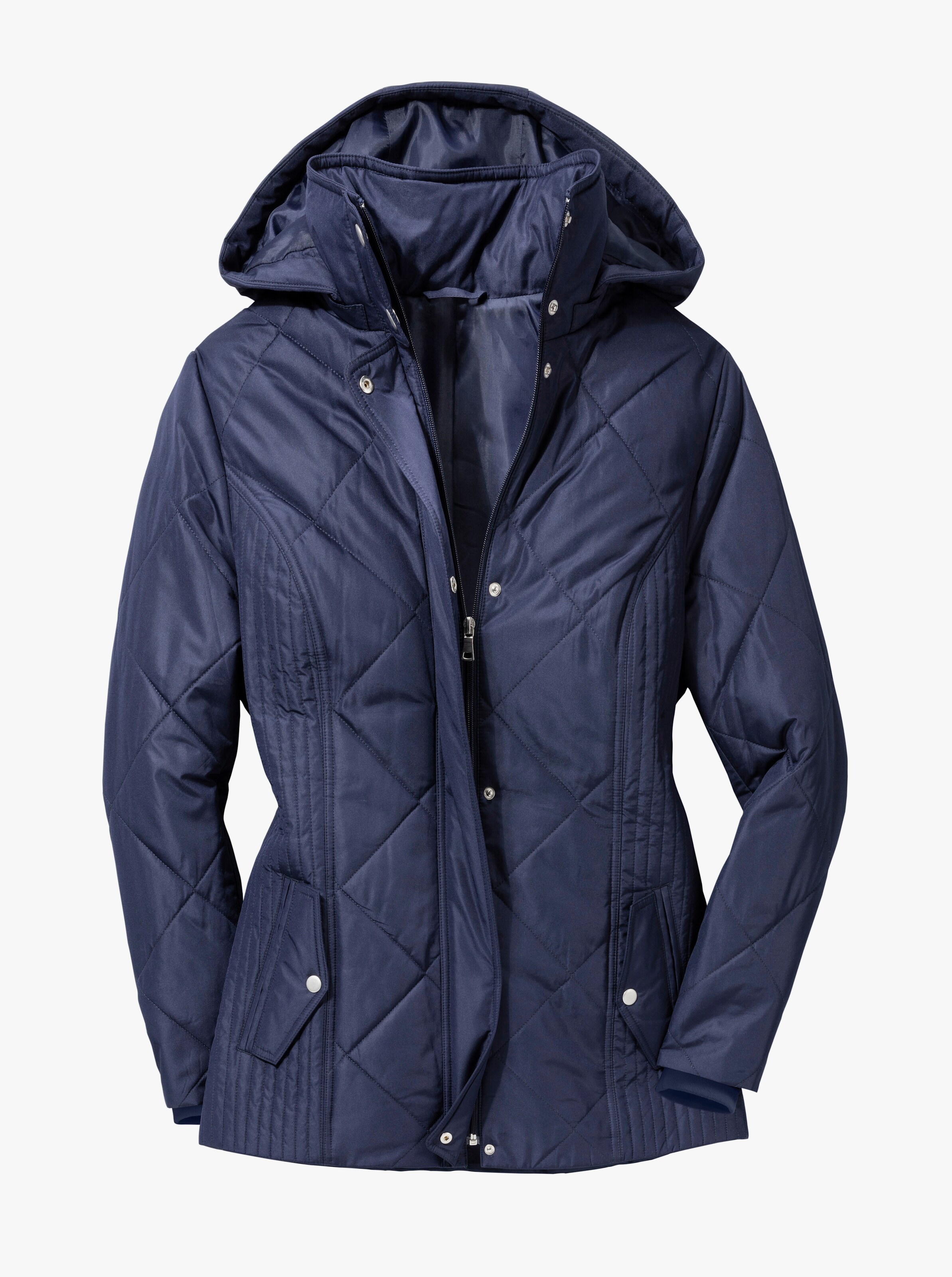 Jacke mit Rippbündchen als Windschutz