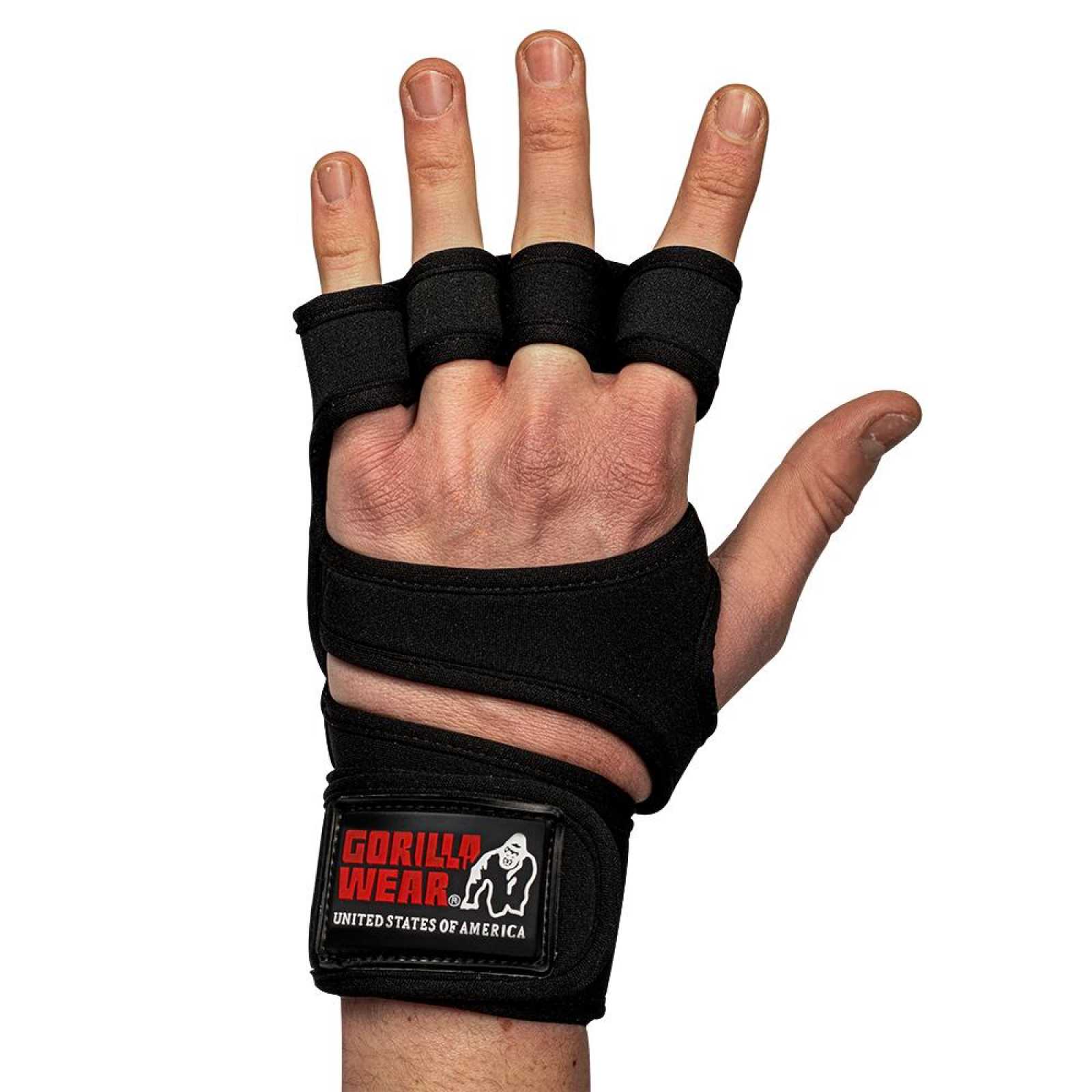 Luvas de treino para levantamento de peso Gorilla Wear Yuma, cor preta.