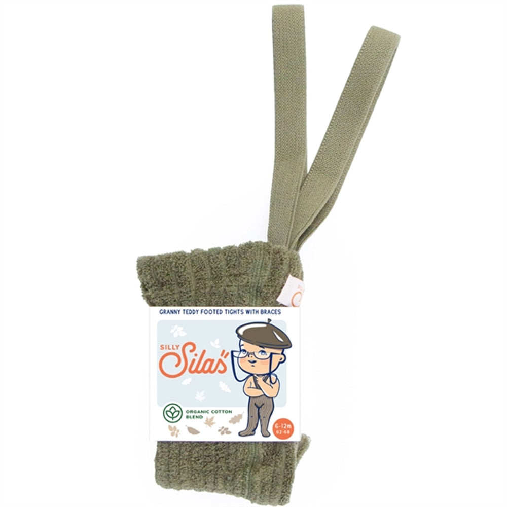 Granny Teddy Tights Olive - Silly Silas