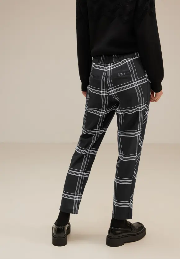 Loose Fit Karohose - Black