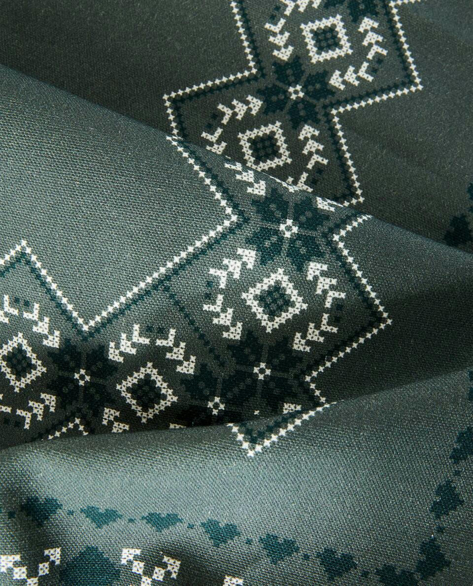 TOALHA DE MESA DE ALGODÃO COM PONTO CRUZ DE NATAL