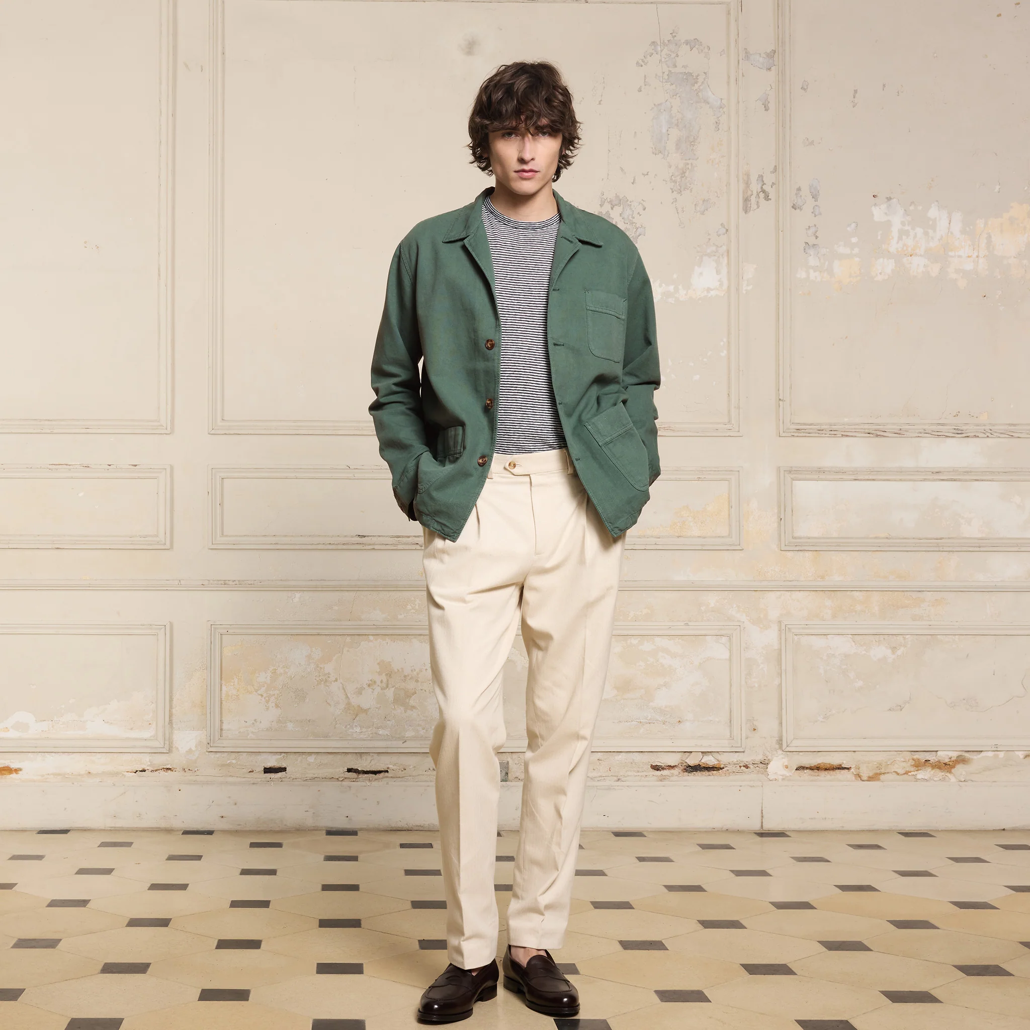 Green work jacket