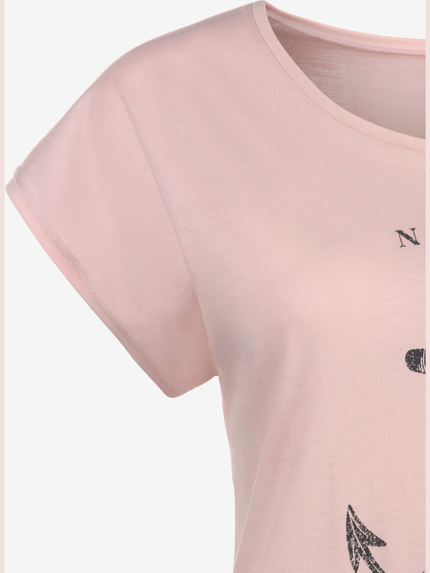 T-shirt manches à bords francs avec ourlet à revers