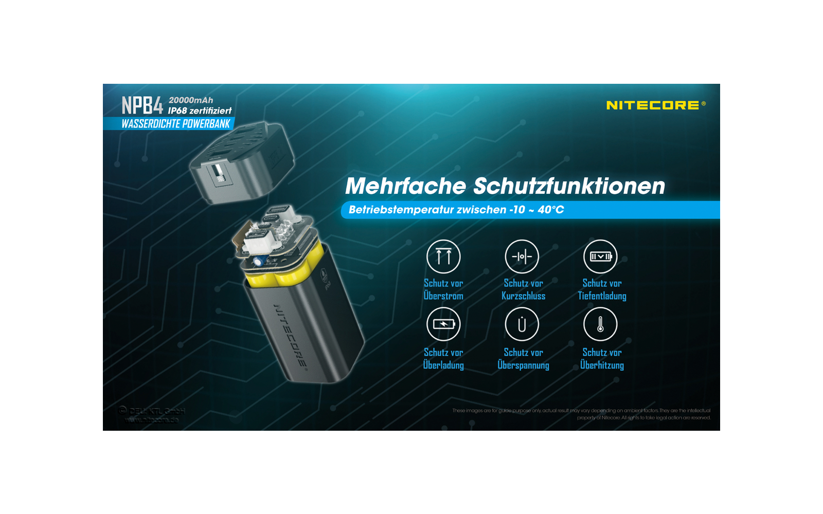 Nitecore Powerbank NBP 4 20000 mAh wasserdicht