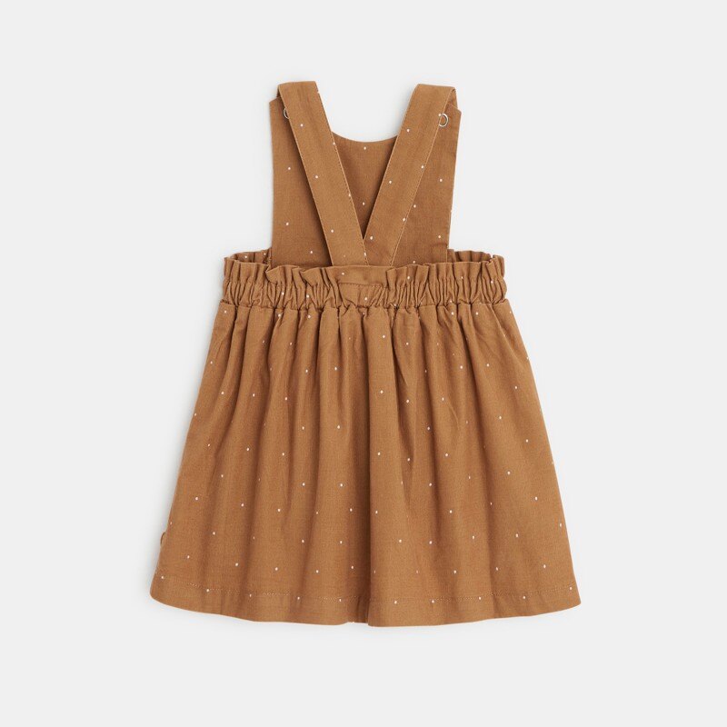 Robe velours à pois marron naissance Marron