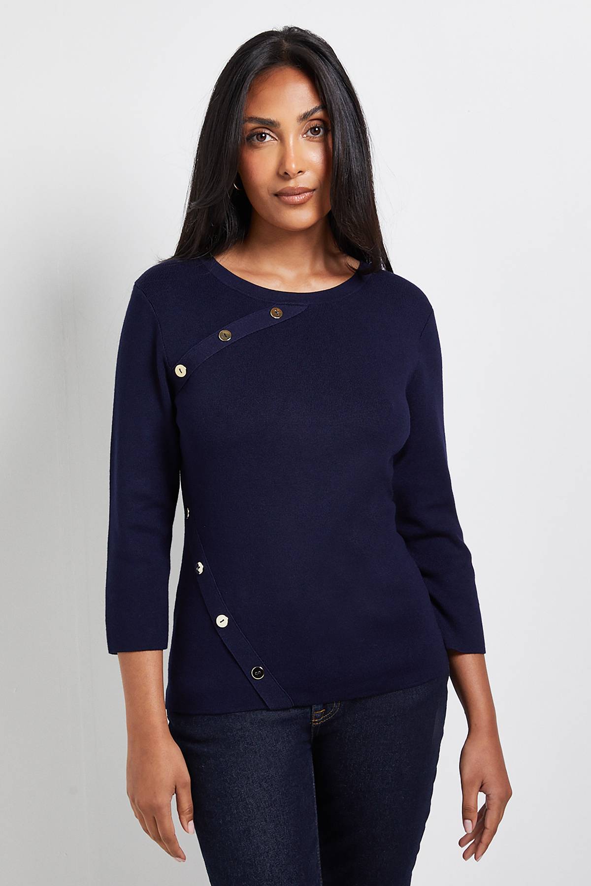 Wallis synthétiquell Petite avec Détails Boutonnés