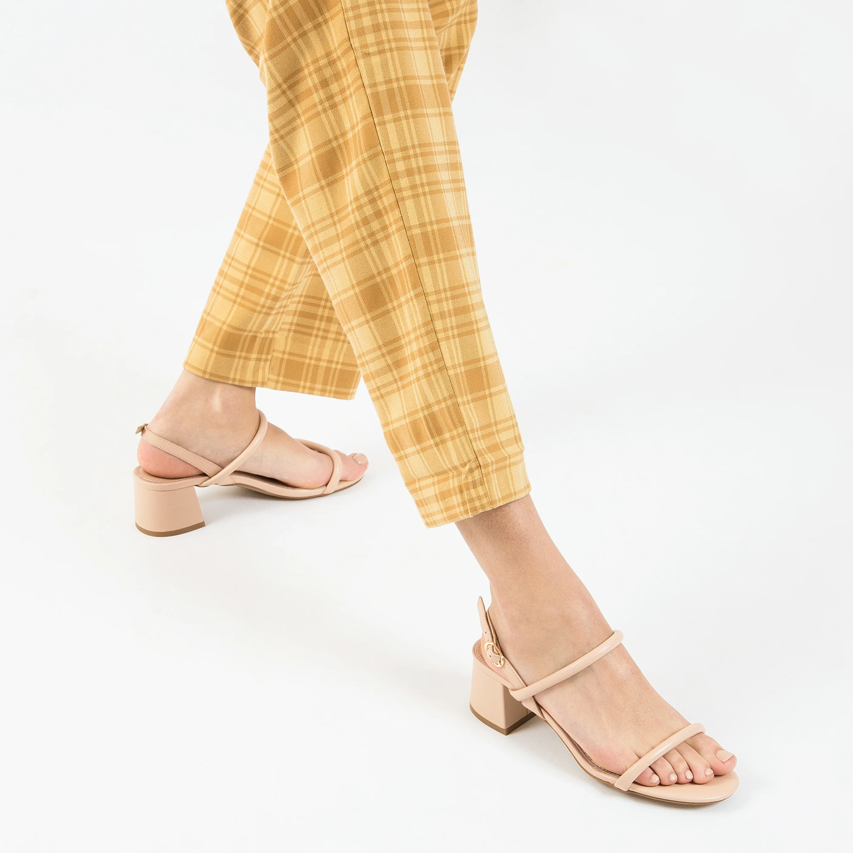 Sandales à talon, Compensées-Sandales à talon minimalistes Oriane nude