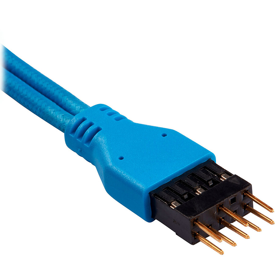 Corsair - Kit d'extension gainé pour panneau avant (30 cm) - Bleu