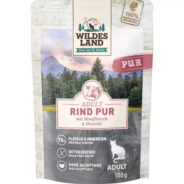 Katzennassfutter Rind PUR mit Distelöl