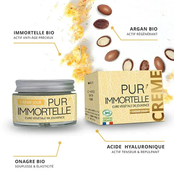 Creme facial diurno orgânico Pur'Immortelle da Propos' Nature, 50ml