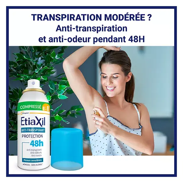Compressas antitranspirantes Etiaxil para axilas, para pele sensível, 100ml