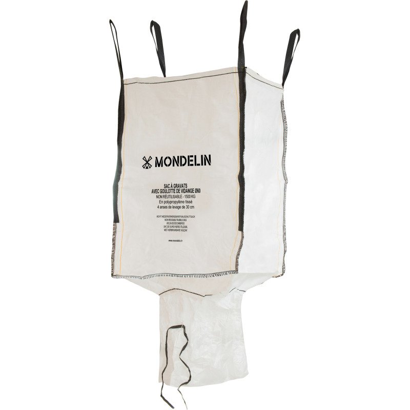Sac à gravats avec goulotte de vidange 1000 litres