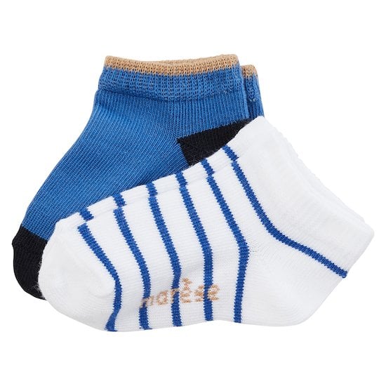 Lot 2 paires de chaussettes   Bleu / Ecru-bleu        17/18   de               Marèse