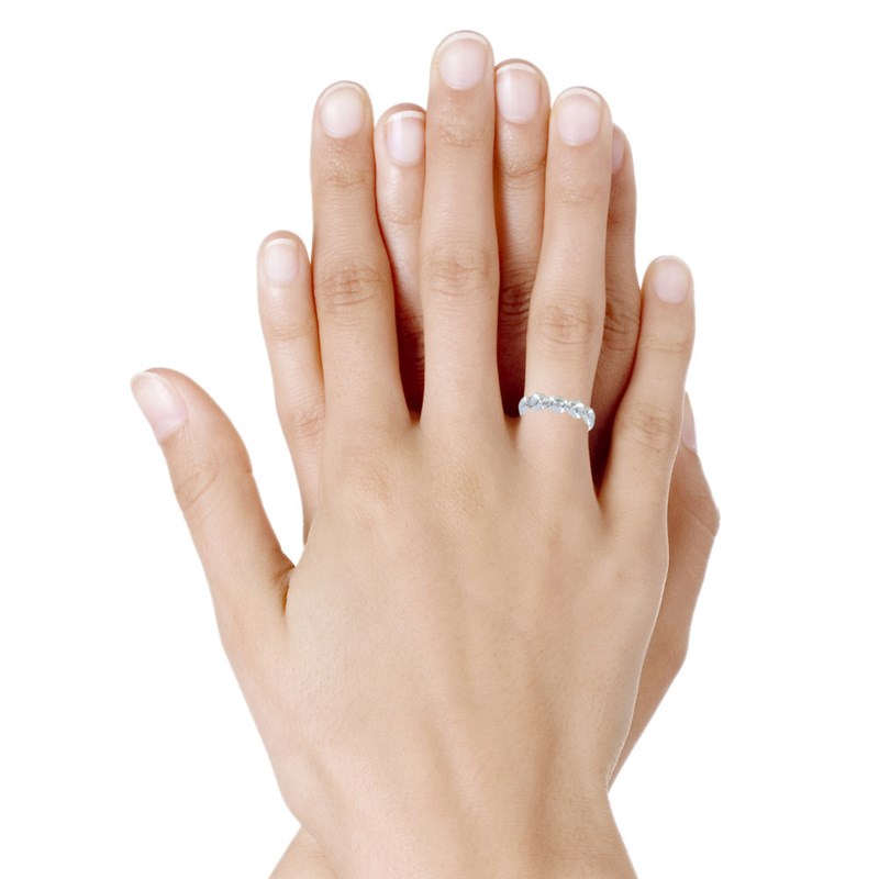 Bague Argent Rhodié Perles Plates