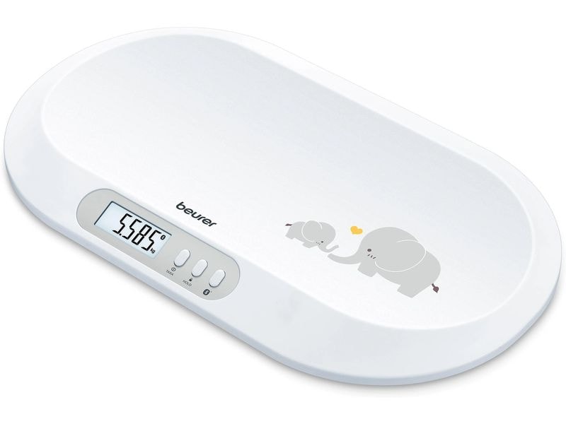 Beurer Babywaage BY90 Bluetooth Waage mit rutsch- und abriebfesten Gummifüssen
