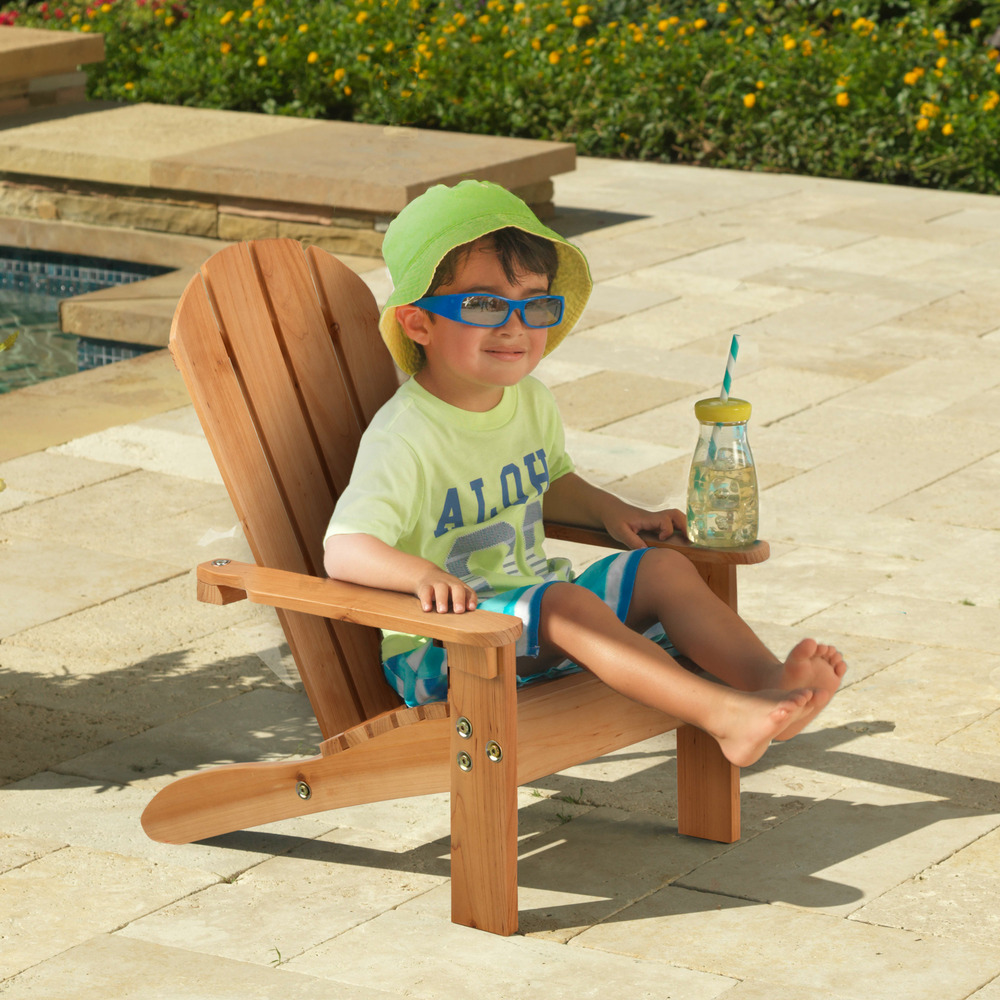 Chaise d'extérieur enfant en bois adirondack - miel