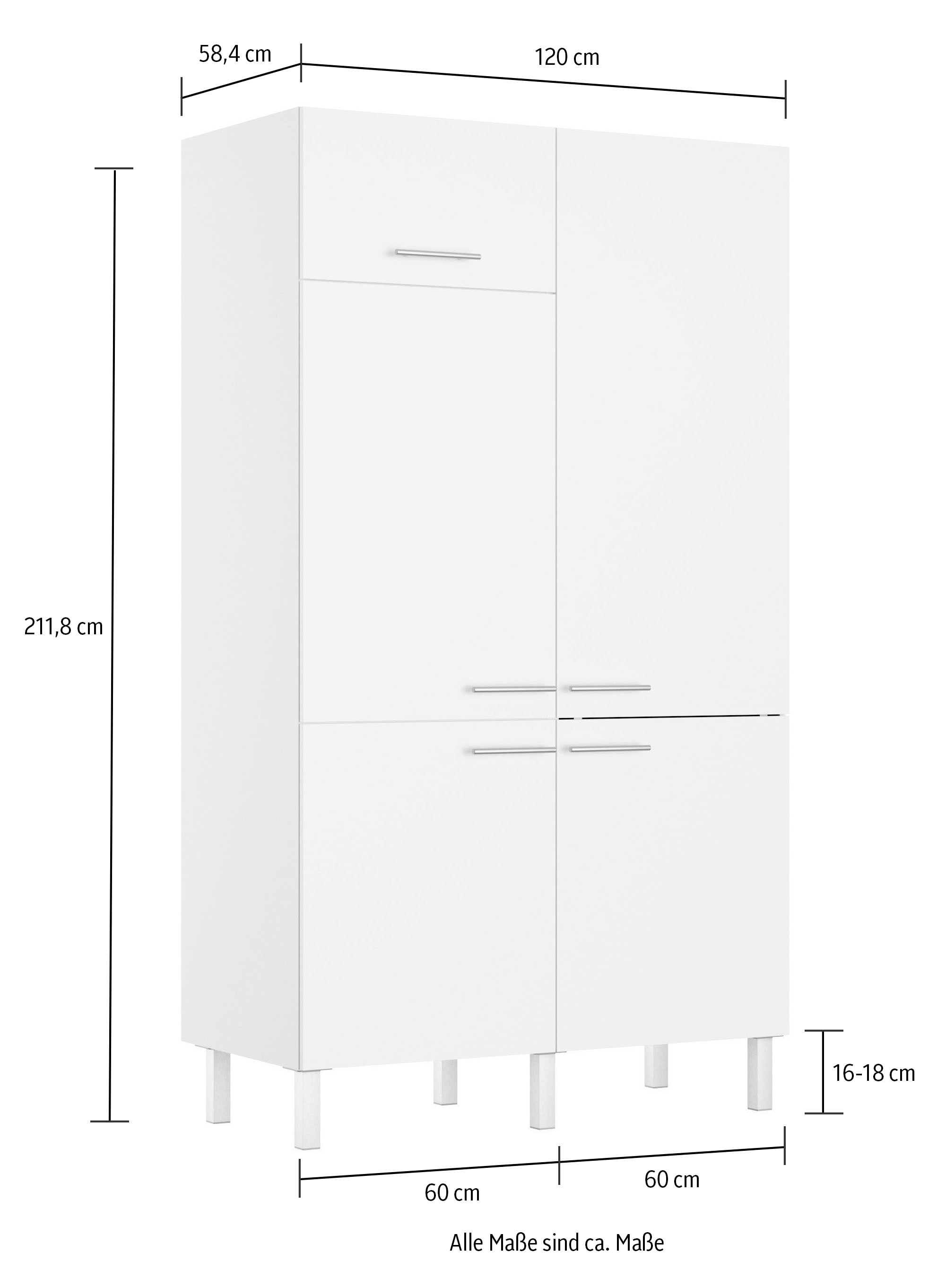 OPTIFIT Pantryküche »Lilly2« Breite 120 cm, wahlweise mit E-Geräten
