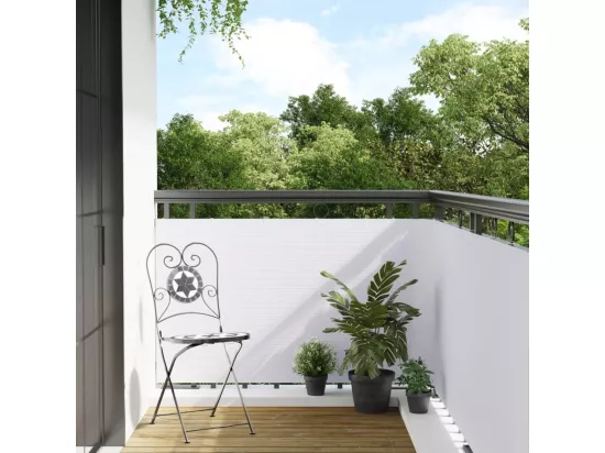 Paravent de balcon blanc 400x90 cm résine tressée