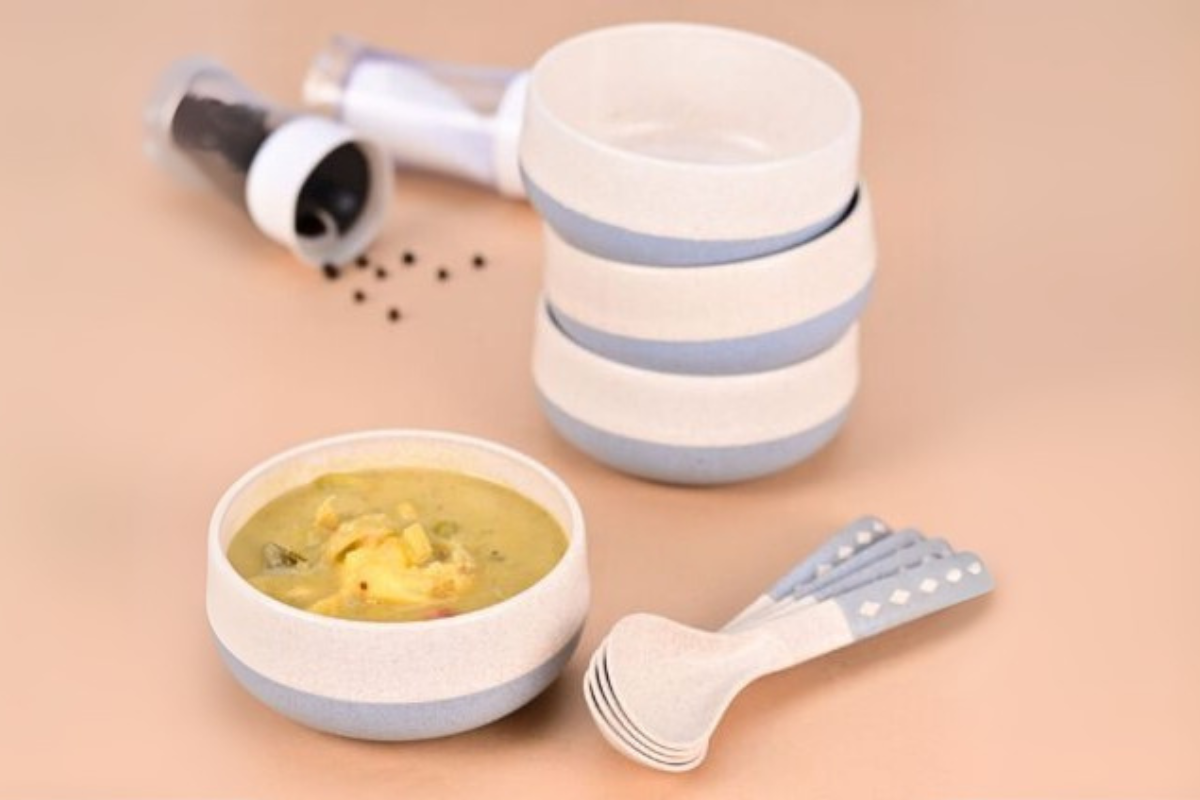 Croppie set van 4 250 ml soepkom met lepel - Azure