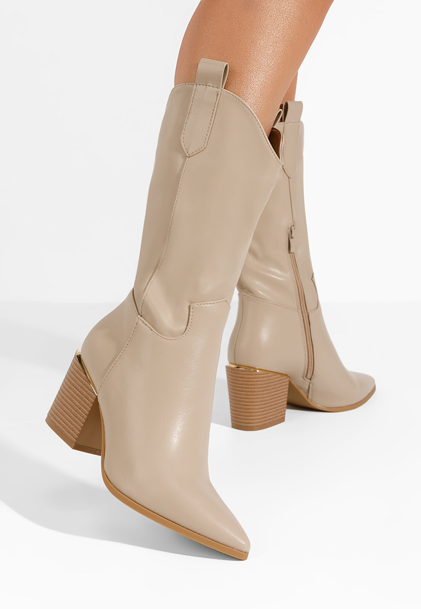 Bottes cowboy femme kaki Meridia